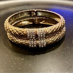 Lilly Pulitzer- Gold Coiled Design in Bracelet set with “Diamond” Closures. EUC